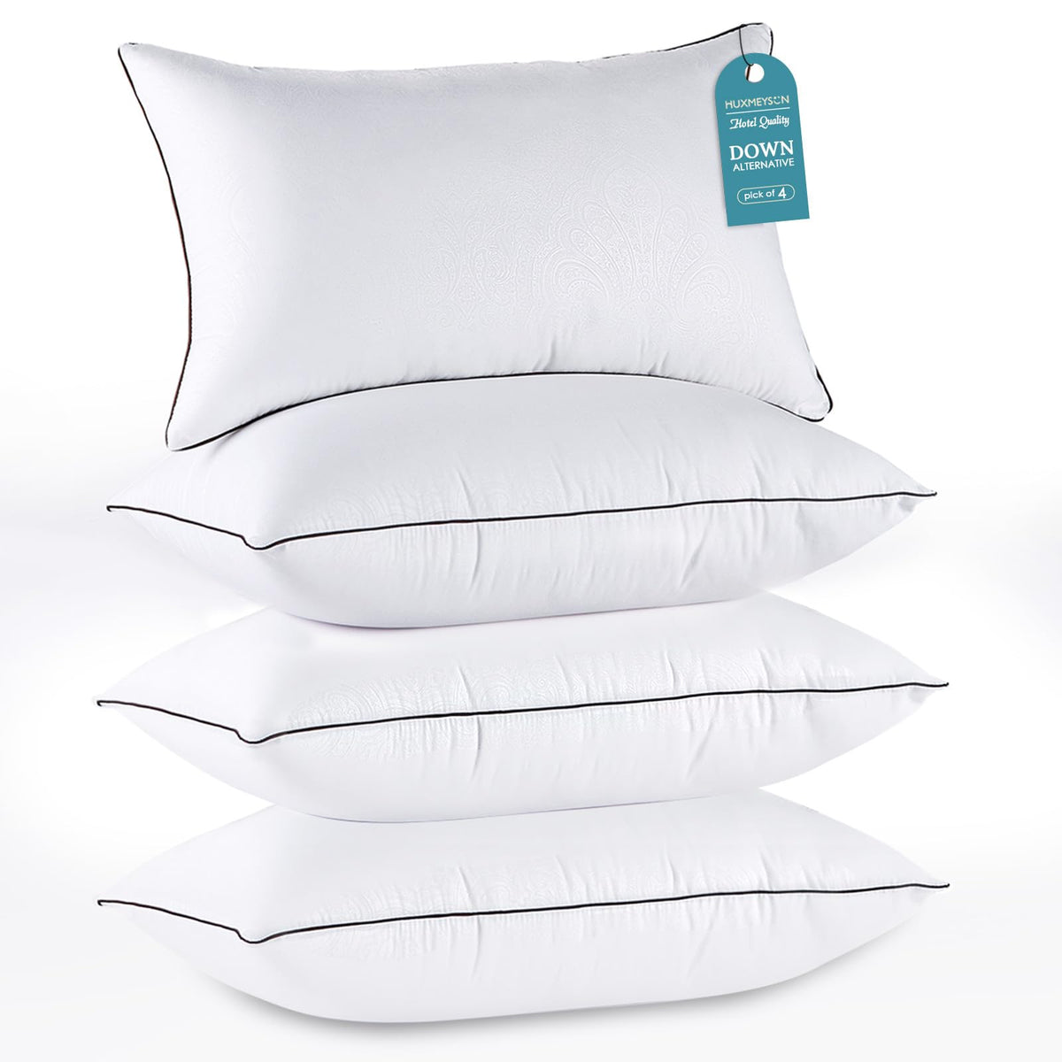 HUXMEYSON pillow set 4 front view shows balanced, all-sleep support.