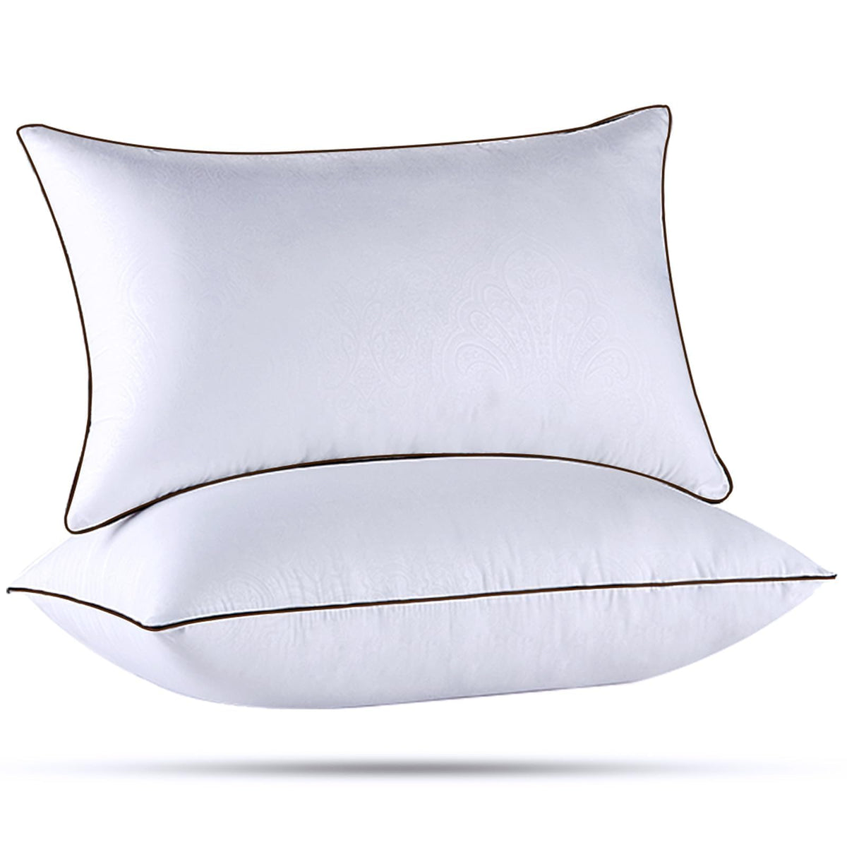 HUXMEYSON Pillow standard 2-pack with soft breathable fabric for cooler nights.