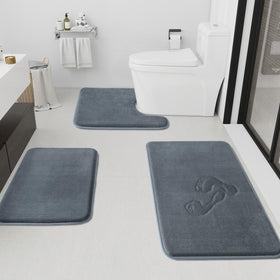 HUXMEYSON small 17x24 bath rug offers plush underfoot by the tub