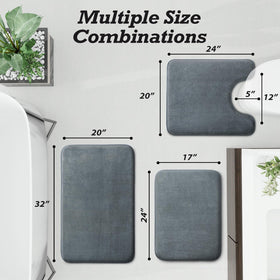HUXMEYSON U-shape contoured rug 20x24 keeps toes safe by the shower