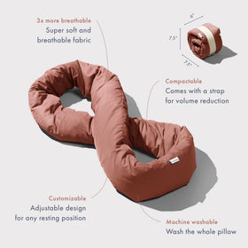 Huzi Infinity Pillow bamboo rayon fabric keeps you cool and breathable.