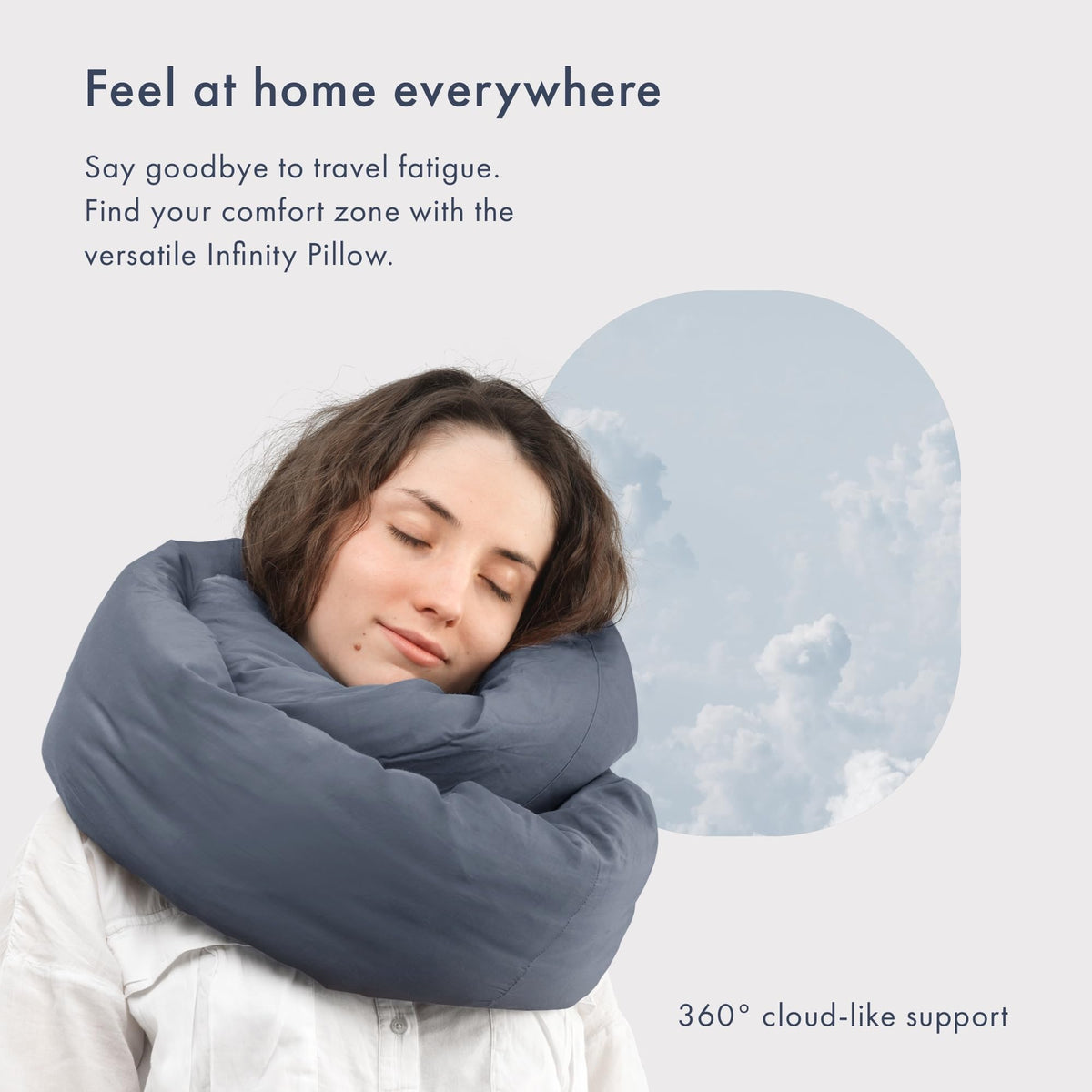 Huzi Infinity Pillow versatile design supports neck, back, and desk use