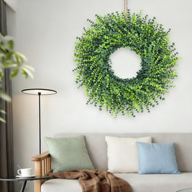 HUZIYAHAN wreath for outdoor spaces with durable leaves on fences or walls.