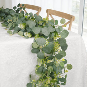 HUZIYAHAN eucalyptus garland with silver dollar leaves for elegant wall decor and natural ambiance
