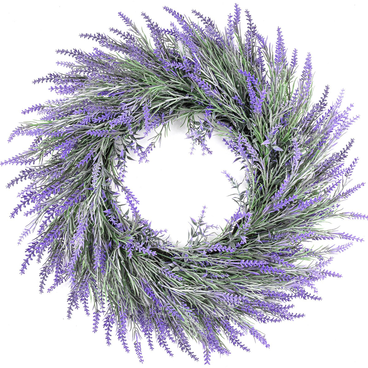 HUZIYAHAN lavender door wreath on front door adds all-season charm.