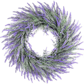 HUZIYAHAN lavender door wreath on front door adds all-season charm.