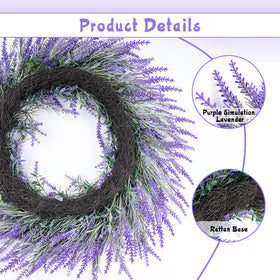 HUZIYAHAN lavender door wreath suited for outdoor display and curb appeal.