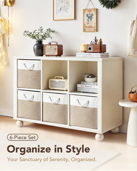 HUZNXVY storage cube bin reinforced bottom keeps shape on shelves.