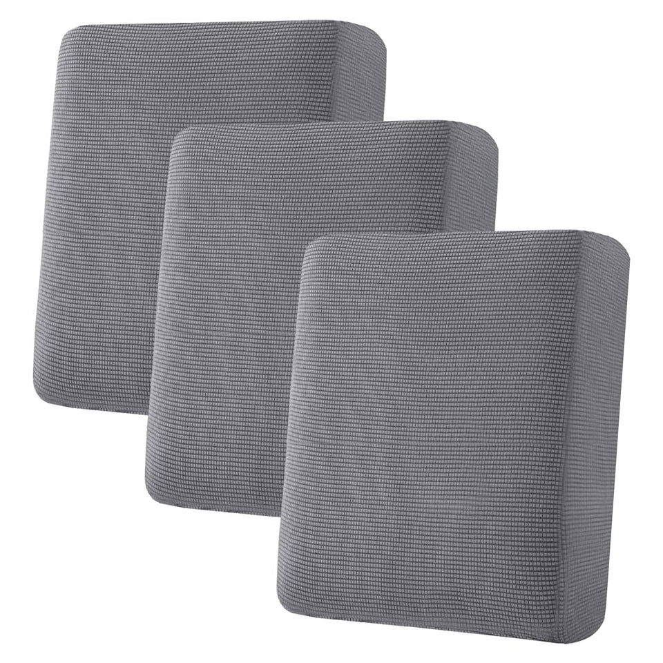 H.VERSAILTEX 3-piece grey cushion slipcover protects sofa cushions with a refreshed look.