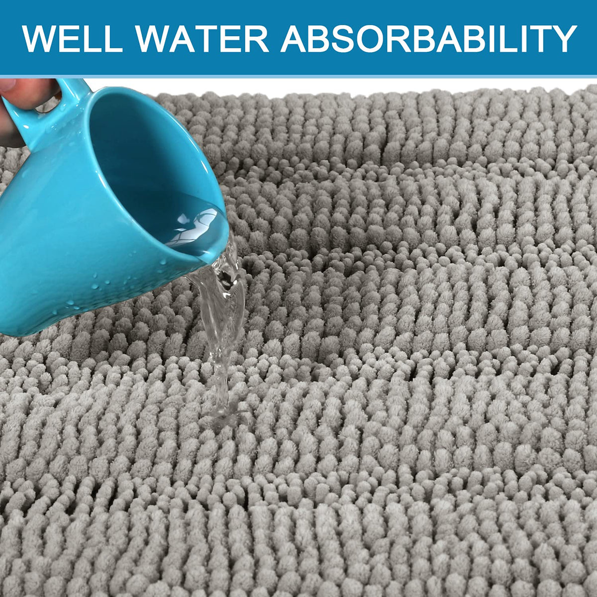 H.VERSAILTEX absorbent bath mat soaking up moisture for dry floors