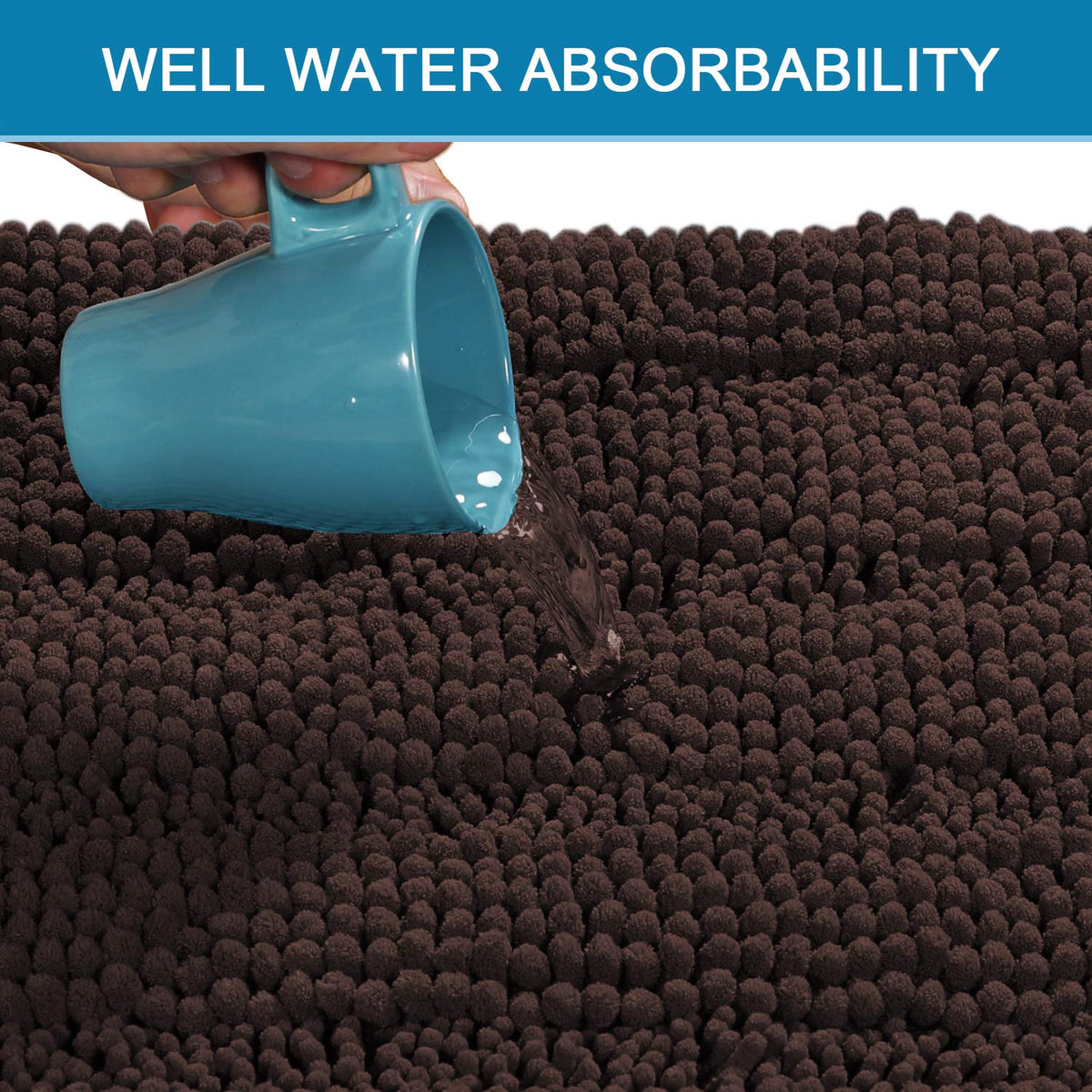 H.VERSAILTEX highly absorbent bath rug set keeps floors dry after showers.
