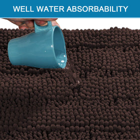 H.VERSAILTEX highly absorbent bath rug set keeps floors dry after showers.
