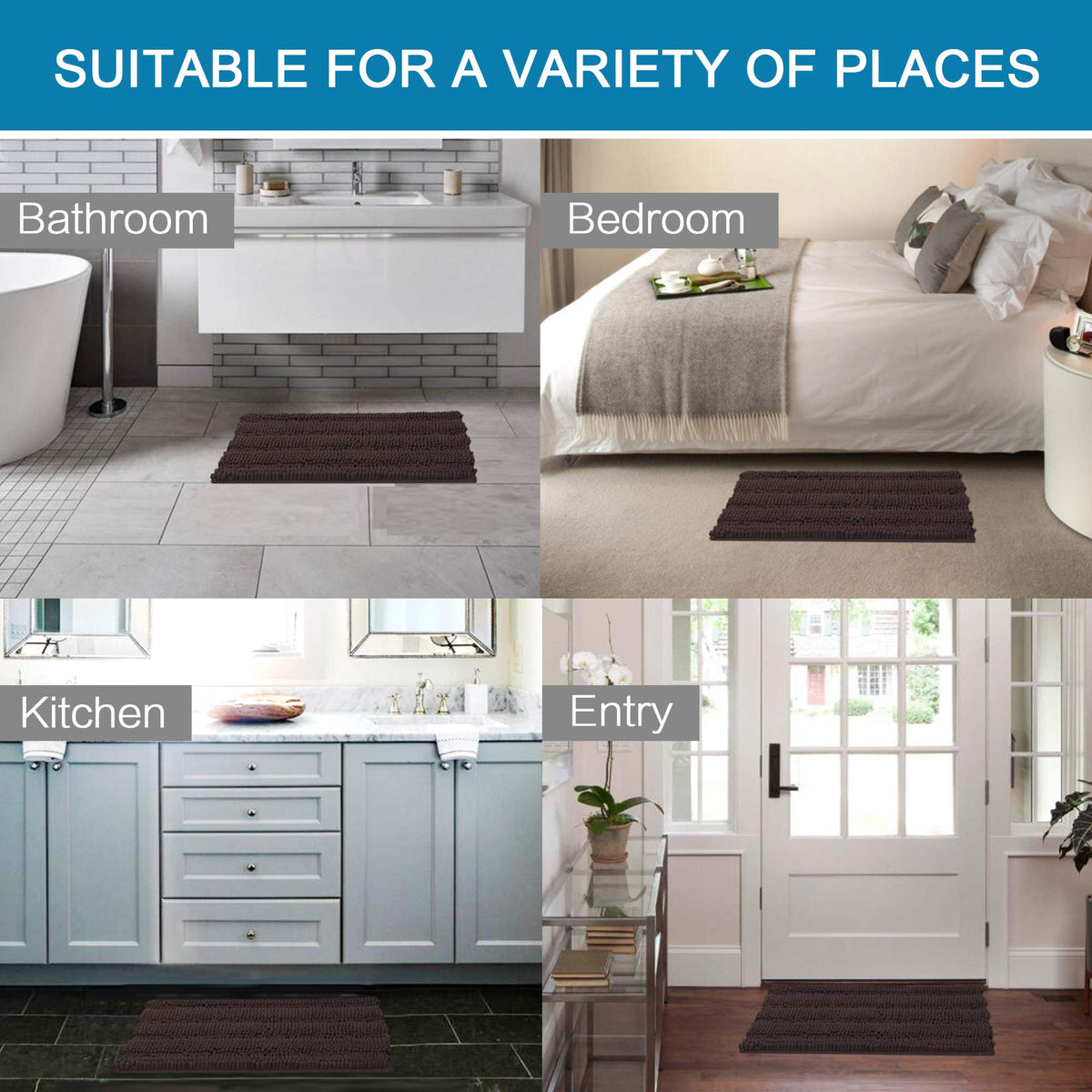 H.VERSAILTEX bathroom floor rug in use for daily comfort and warmth.