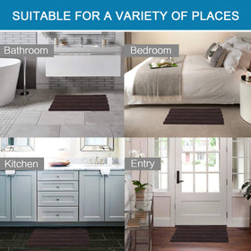 H.VERSAILTEX bathroom floor rug in use for daily comfort and warmth.