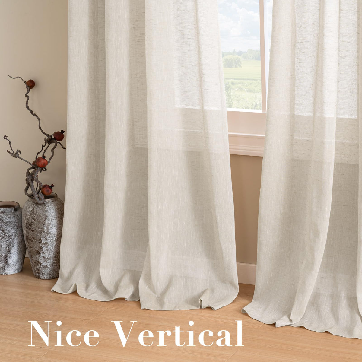 H.VERSAILTEX linen panels diffuse light while keeping a sense of space.