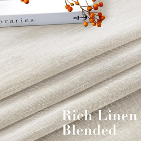 H.VERSAILTEX living room setup showing refined linen texture and drape.
