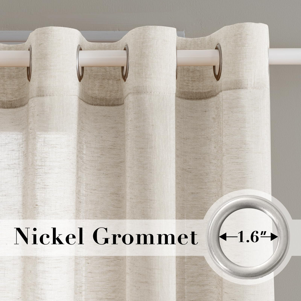 H.VERSAILTEX natural linen-blend panel enhances decor with soft texture.