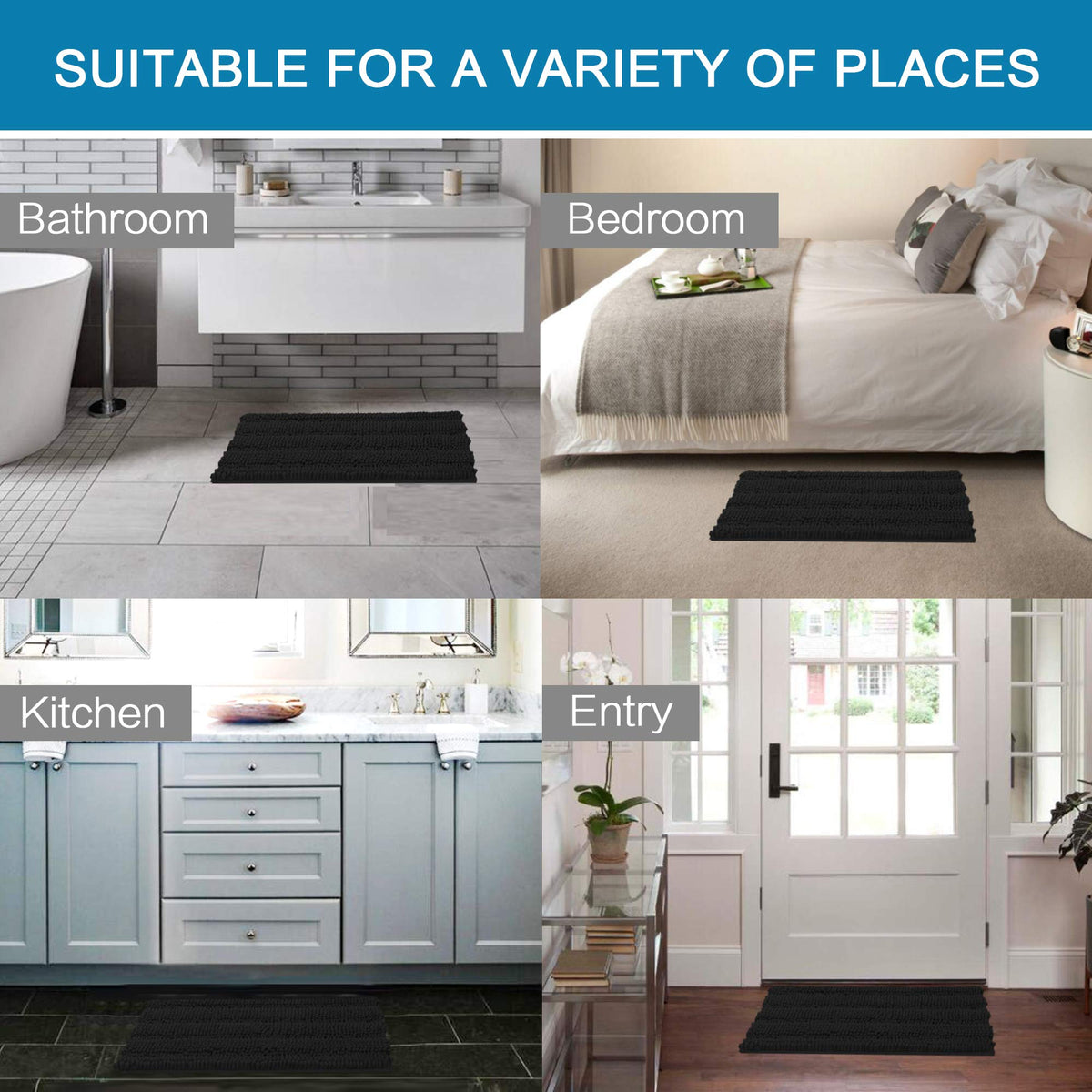 H.VERSAILTEX machine-washable bath rug set for easy care