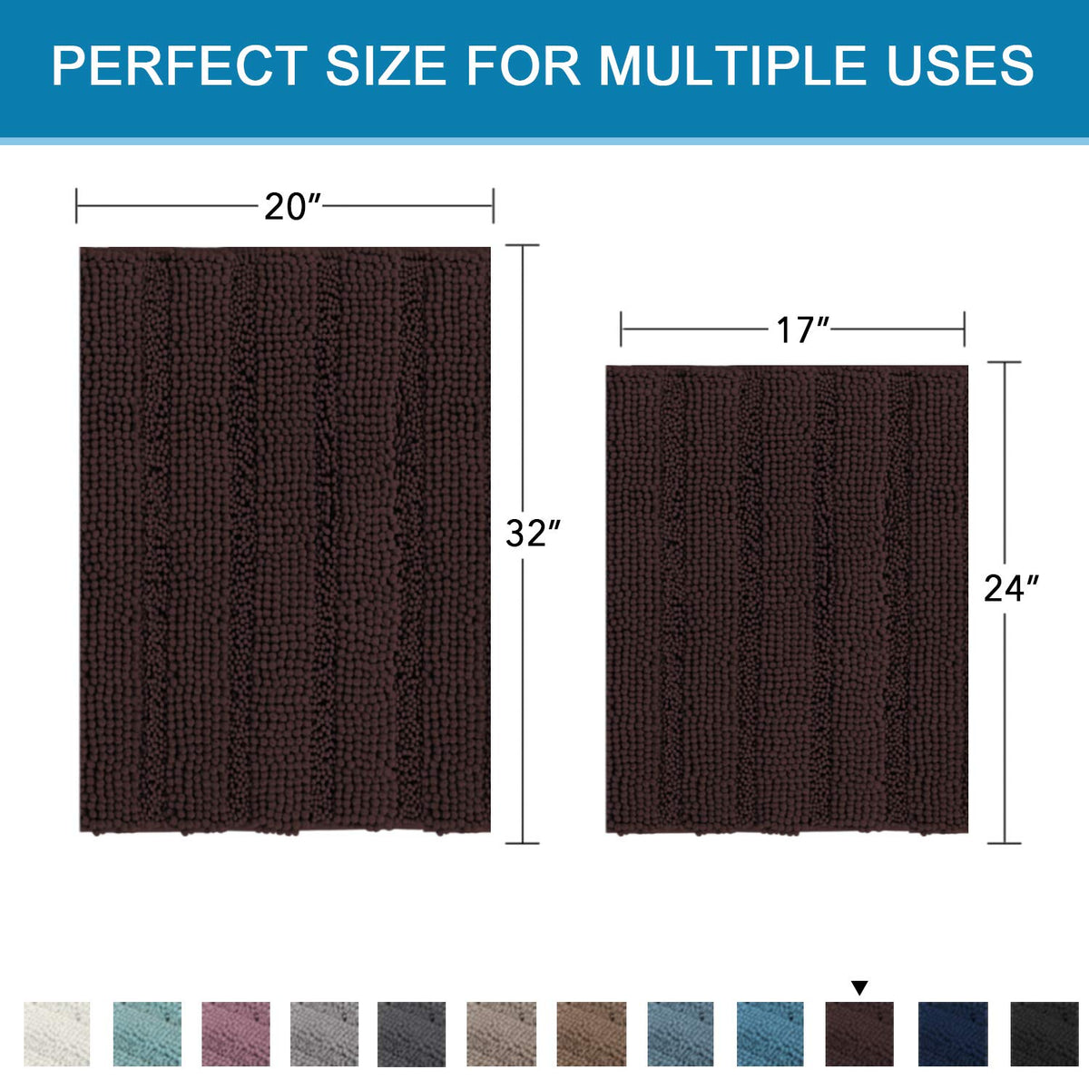 H.VERSAILTEX machine-washable bath rug set for easy cleaning and fresh fluff.