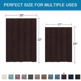 H.VERSAILTEX machine-washable bath rug set for easy cleaning and fresh fluff.