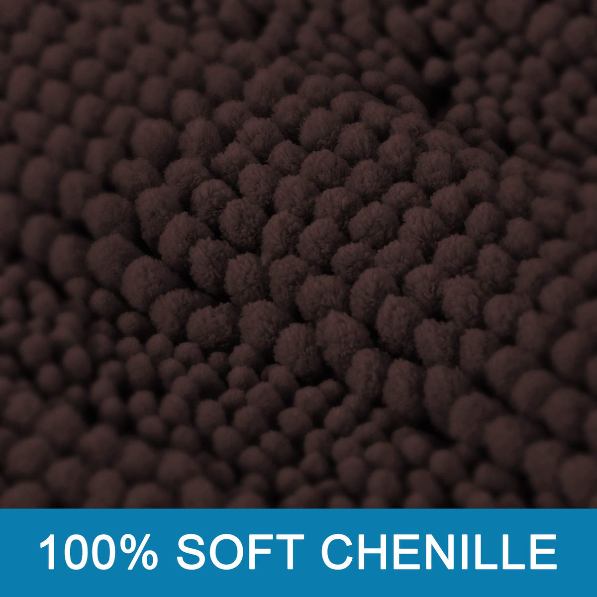 H.VERSAILTEX non-slip backing detail on bath rug enhances safety on wet floors.