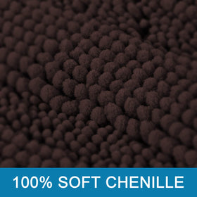 H.VERSAILTEX non-slip backing detail on bath rug enhances safety on wet floors.