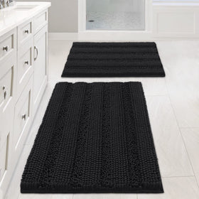 H.VERSAILTEX striped non-slip shaggy bath rug for cozy feet