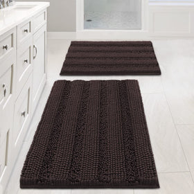 H.VERSAILTEX plush chenille bath rug closeup shows ultra soft texture for cozy feet.