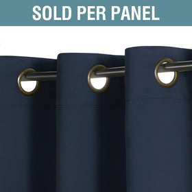 H.VERSAILTEX Ultra Soft Premier Blackout Curtain navy close-up fabric texture and weave