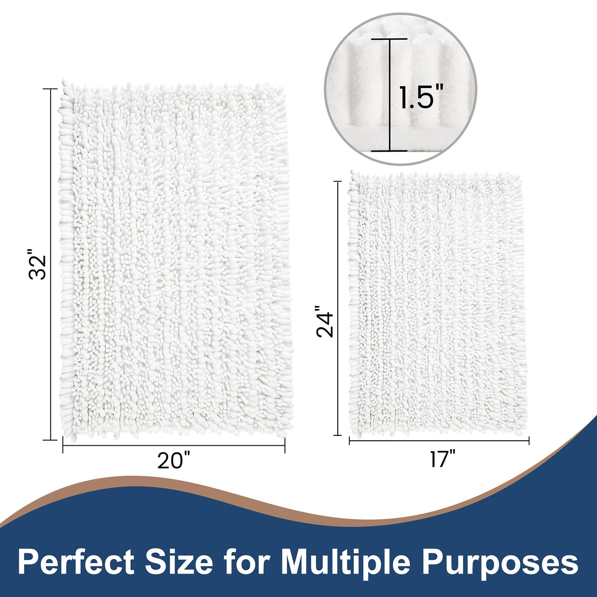 H.VERONNEX luxury chenille mat elevates bathroom decor with warm texture.