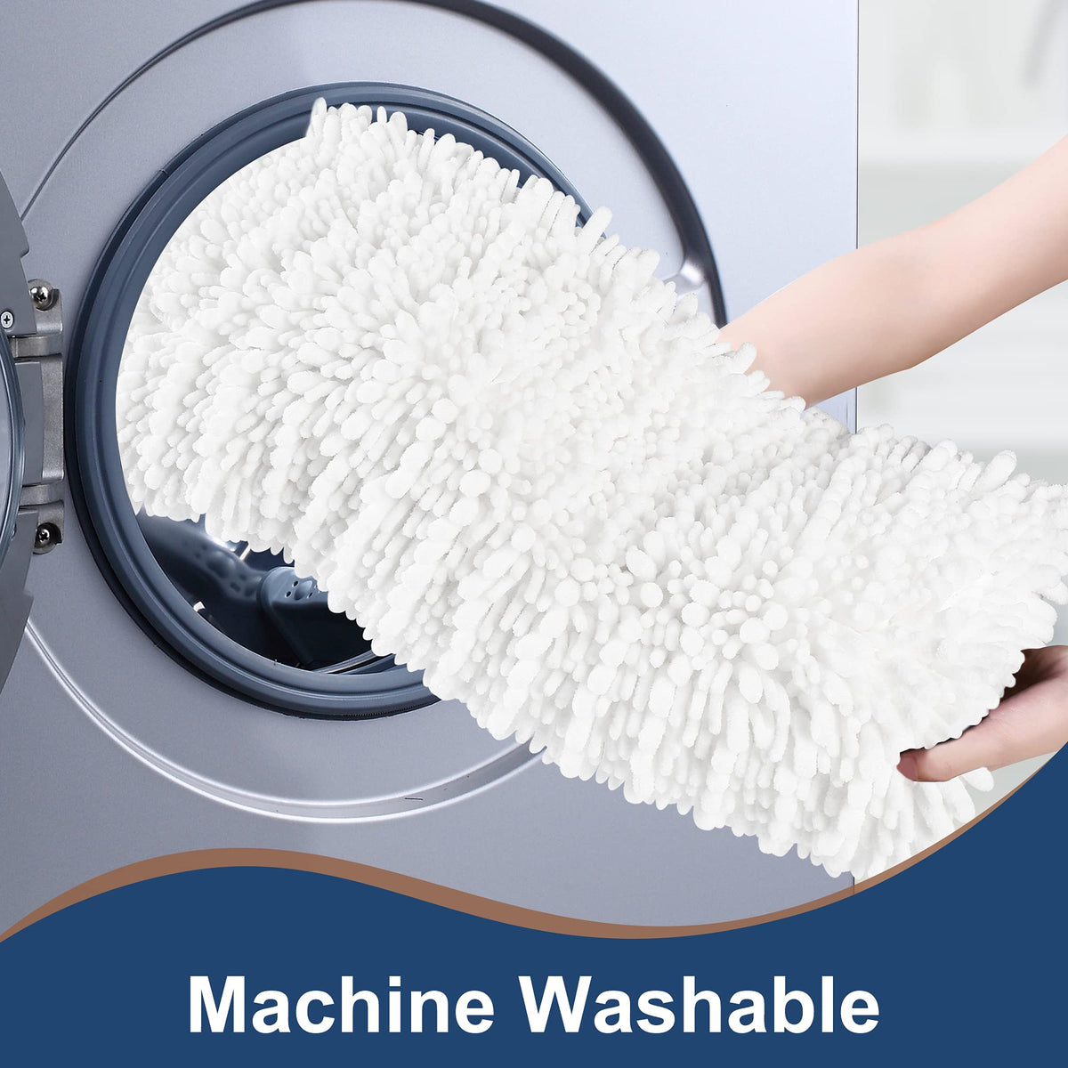 H.VERONNEX machine-washable chenille mat stays fluffy after washing.
