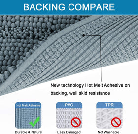 H.VERSAILTEX absorbent shag rug dries wet feet quickly