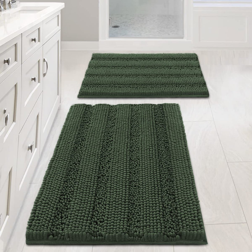 H.VERSAILTEX bath rug bronze-green 32x20 for cozy, plush underfoot after showers