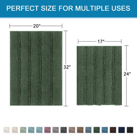 H.VERSAILTEX bathroom decor stripe rug enhances room ambiance and foot comfort