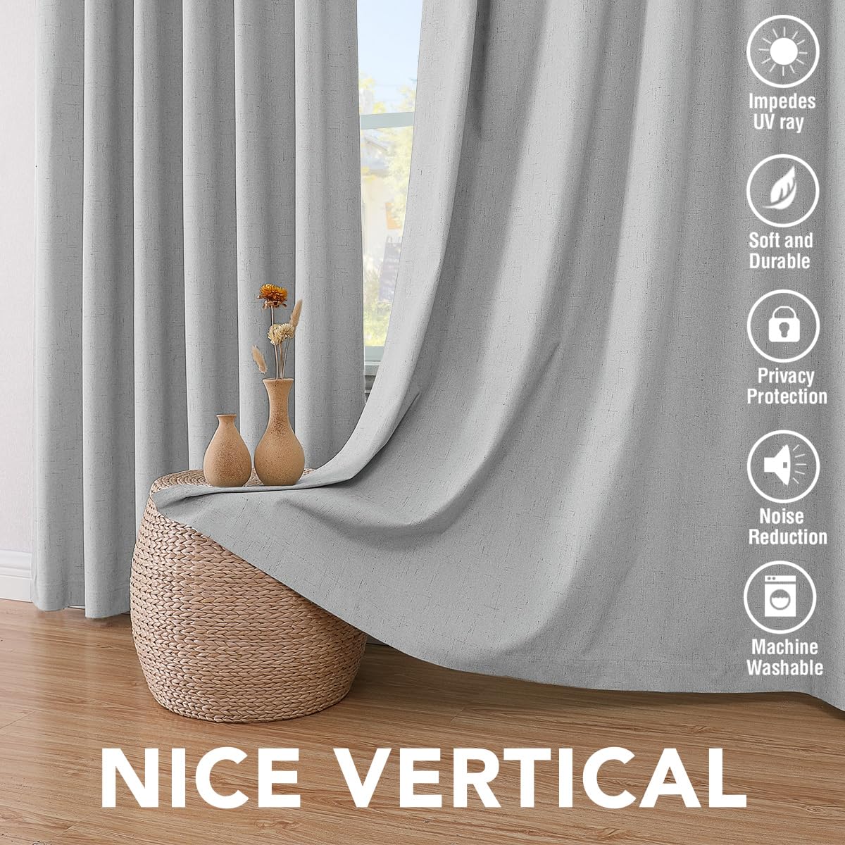 H.VERSAILTEX pair of panels extends to 104 inches when opened, showcasing full coverage
