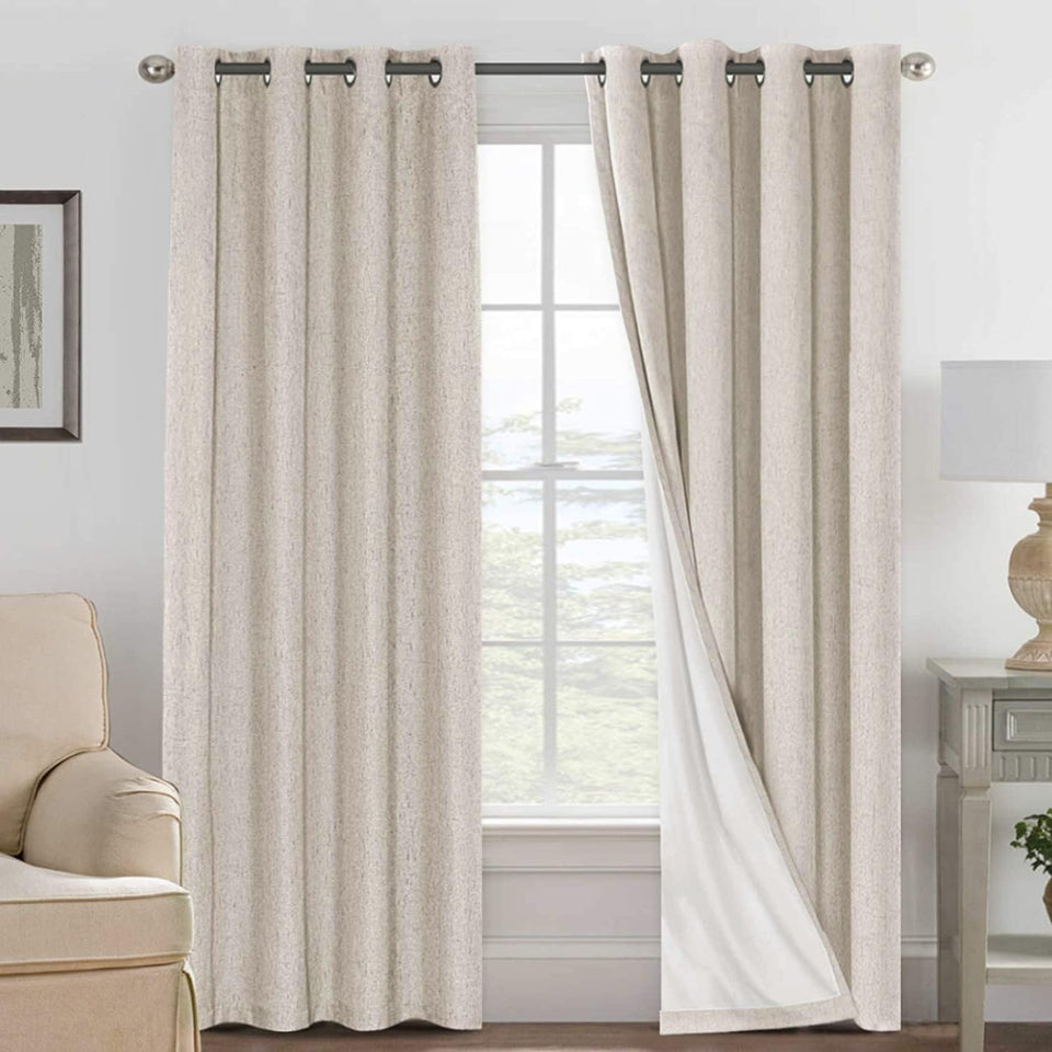 H.VERSAILTEX linen curtains 90in length hanging for soft privacy and light control
