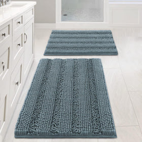 H.VERSAILTEX two-piece non-slip bath rug set enhances safety and foot comfort
