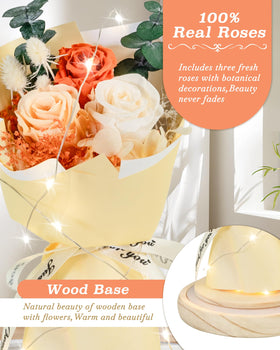 HVY eternal-rose-dome display highlights enduring elegance and decorative glow.