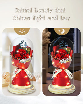HVY wood-base stand provides stable, stylish support for the display.