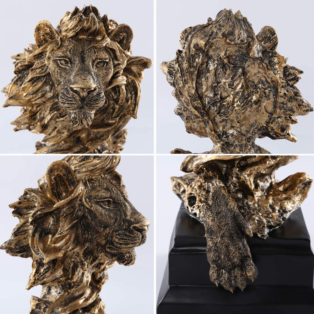H&W Sandstone Lion desk decoration, adds focal point to study or office.