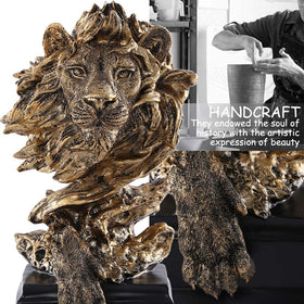 H&W Sandstone Lion detailed texture, lifelike fur and sculptural depth.