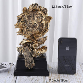 H&W Sandstone Lion golden color, sophisticated decor accent for living spaces.