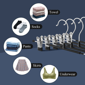 HWAJAN adjustable clips with two positions for varied garments.