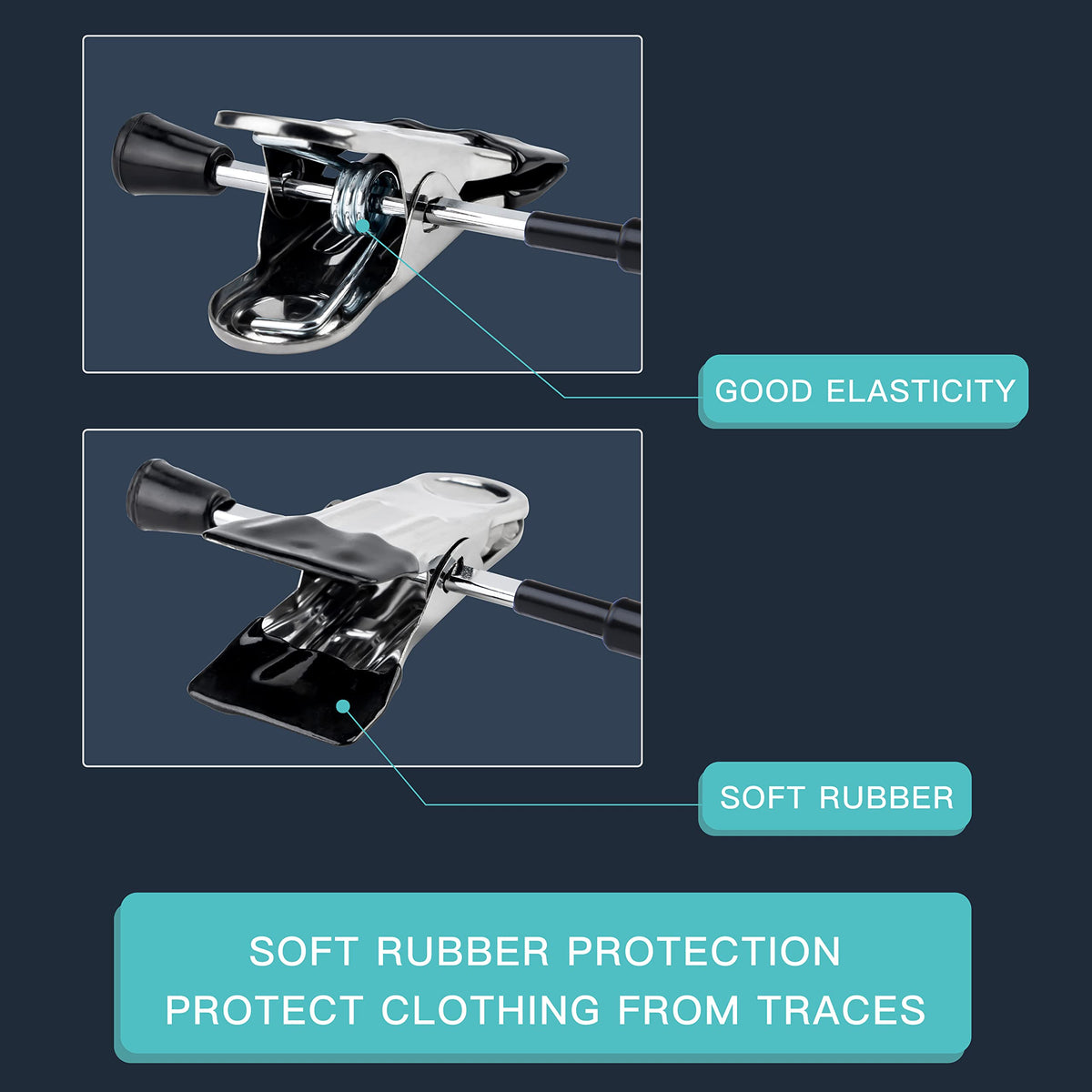 HWAJAN non-slip rubber pads prevent marks on fabrics.