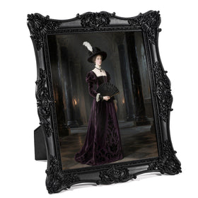 Hwamiora 8x10 vintage black ornate frame front view for wall or table display.