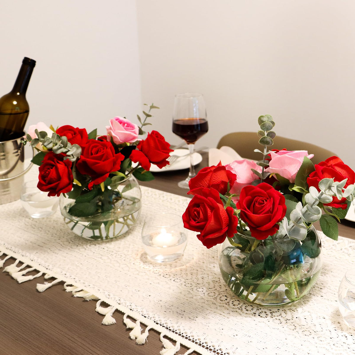 HWASHIN sponge brush included for easy cleaning of the vases.