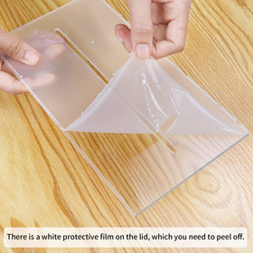 Hxezoc clear card box lid demonstrates seamless presentation.