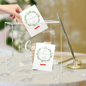 Hxezoc clear box suitable for weddings and events to collect cards.