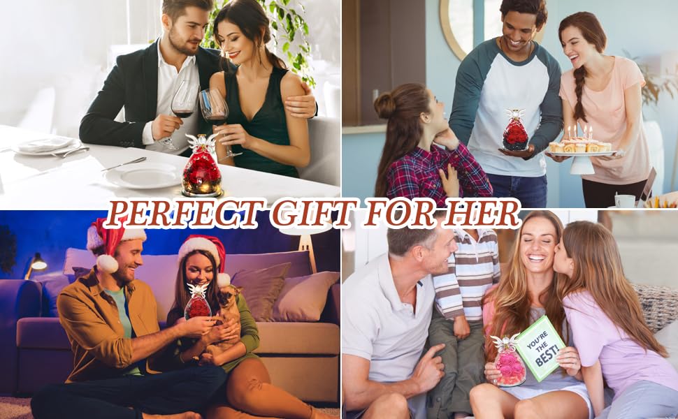 HXYALWAOHK versatile gift for holidays—rose in glass for Mom, sister, or friend