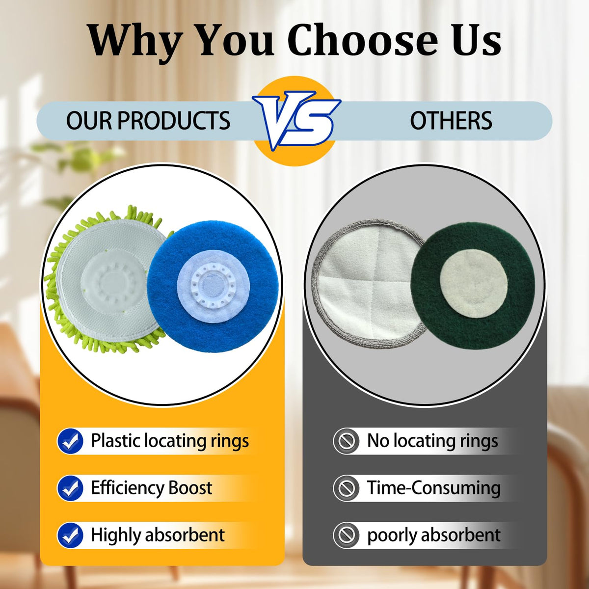 HXZIYI S7000 blue scrubbing pad for stubborn grime and stains.
